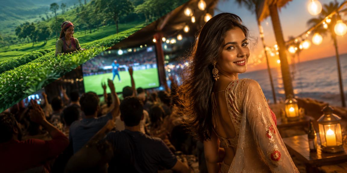 A user enjoying cricket betting bonuses at a tea garden in Bogura